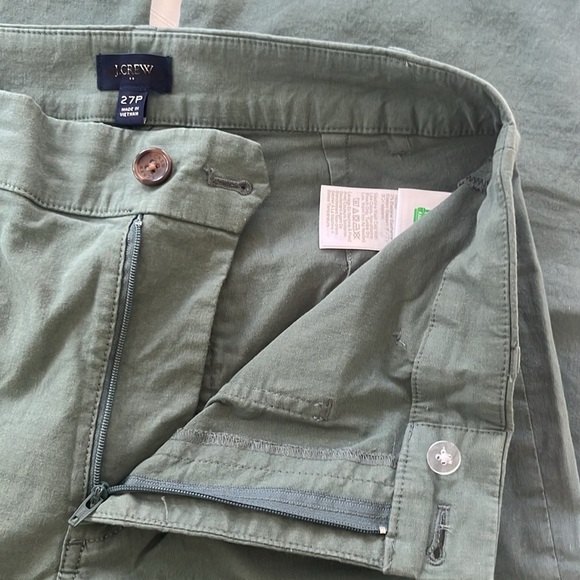 NWOT J.Crew Lizzie High-Rise Wide-Leg Pants 27 Petite Pale Spinach | Linen Blend - Picture 6 of 11